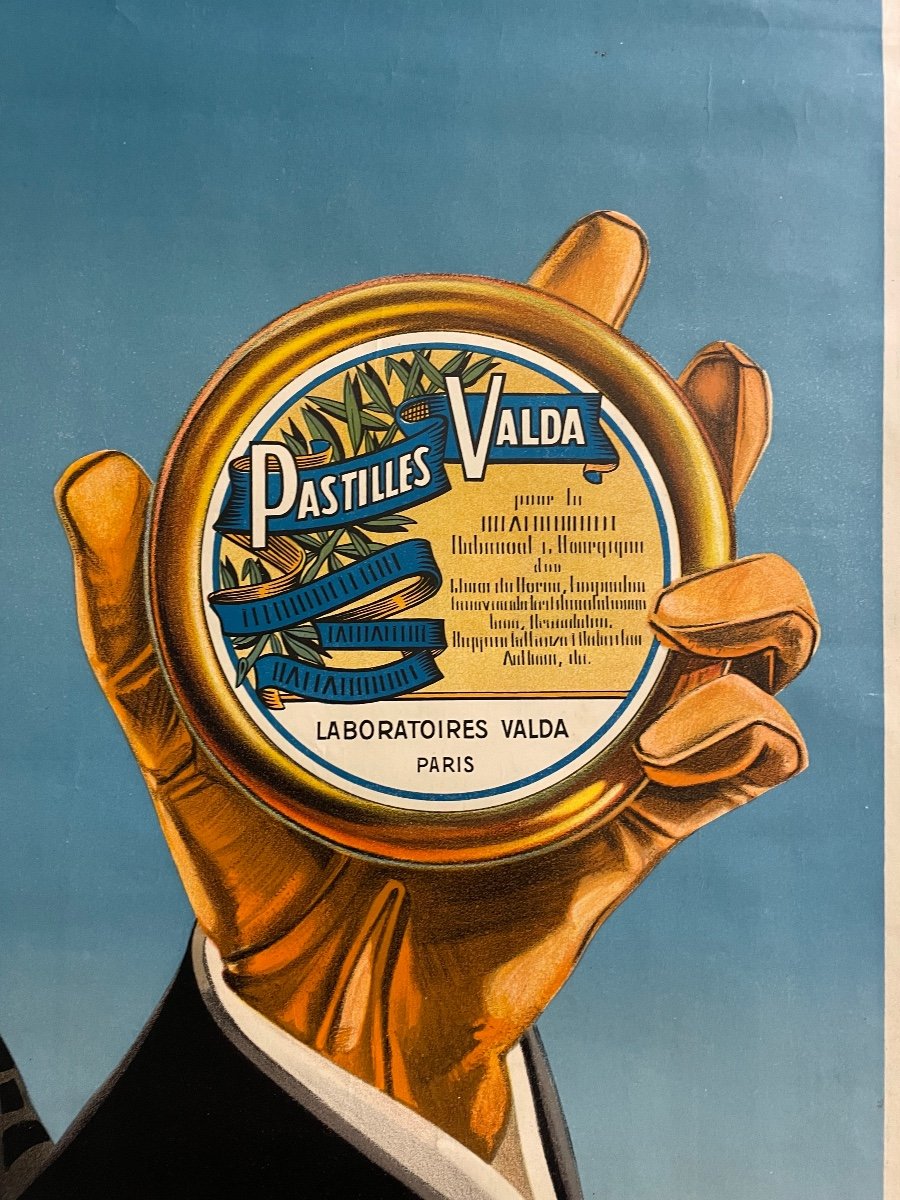 Original Advertising Poster Pastilles Valda Circa 1940-photo-3